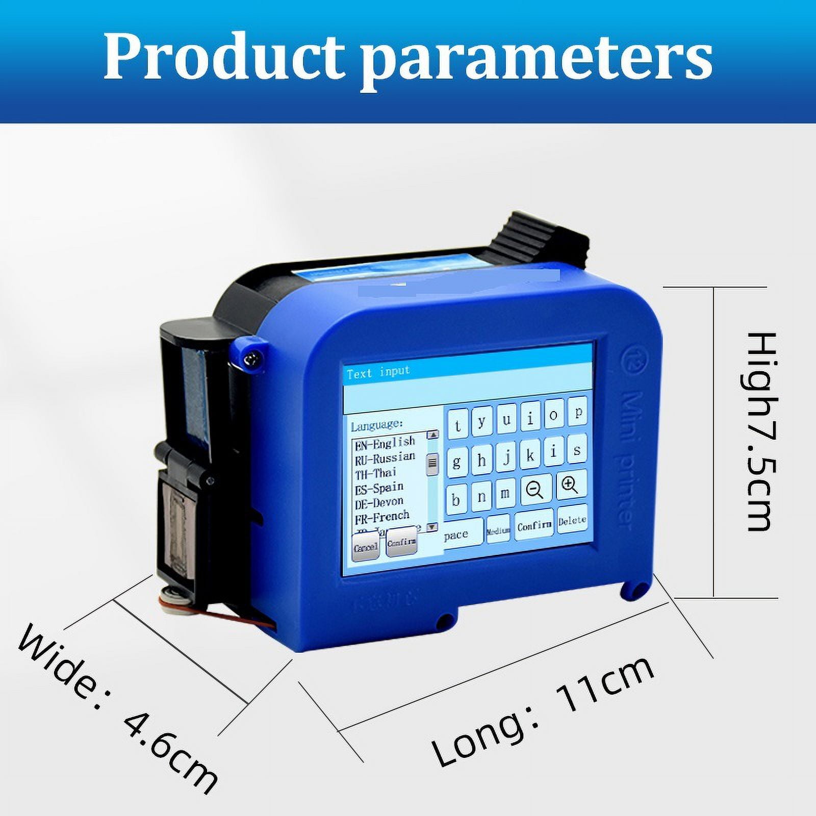 Portable Mini Label Printer 12.7mm Handheld Batch Number QR Code Packaging Bag Printing Encoder ,Versatile Surface Compatibility