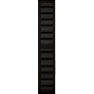 14 1/2"W x 72"H Mid-America Vinyl, Standard Size Cathedral Top Center Mullion, Open Louver Shutter, w/Installation Shutter-Lok's & Matching Screws (Per Pair), 002 - Black