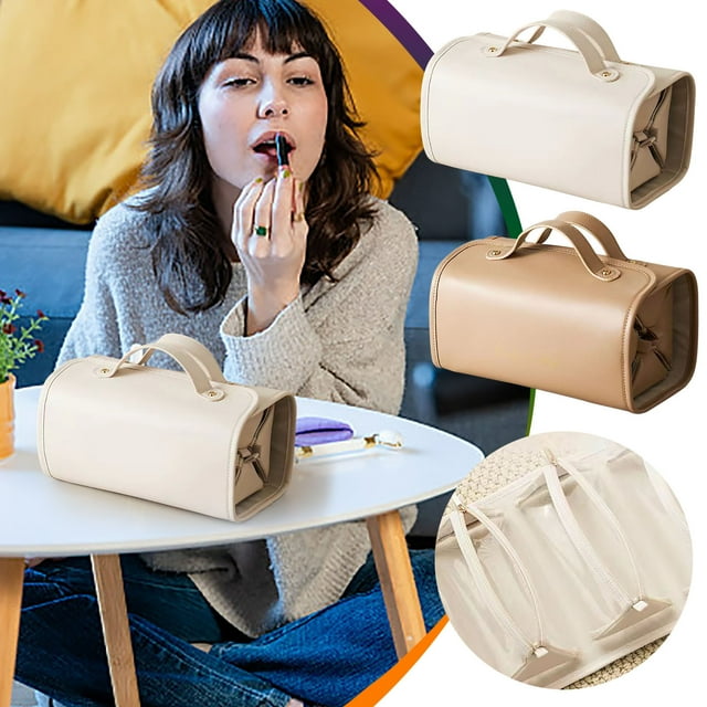 Xihbxyly Bolsa de Maquillaje Plegable, Gran Capacidad, Diseño de Cuatro Compartimentos Desmontables, Portátil para Viajes, Fácil de Organizar, Ideal para El Baño, Impermeable, Incluye 1 Bolsa.