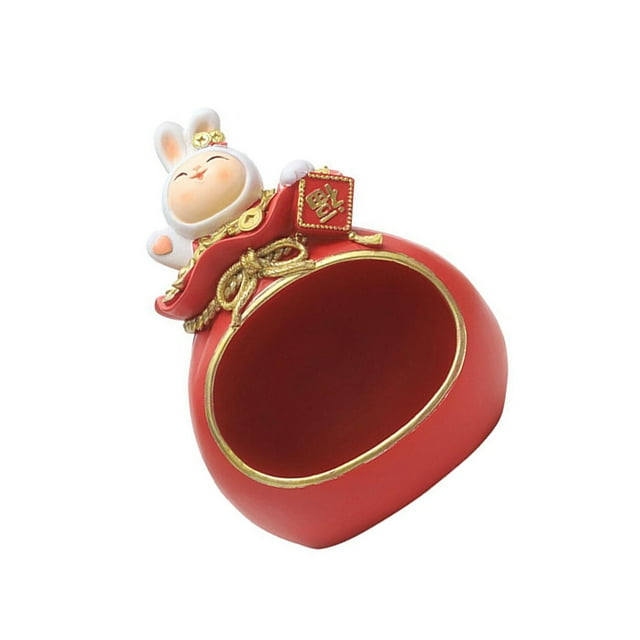 Rabbit Resin Statue Figurine Sculptures Jewelry Candy Bedroom Storage Box