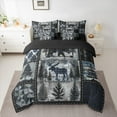 thumbnail image 2 of Manfei Boys Girls Animal Bear Deer Wolf 7pcs Bedding Comforter Set,Retro Rustic Cabin Queen Bedding Sets Super Cozy,Geometric Plaid Grid Queen Sheet Sets,Luxury Bedroom Decor,Reversible, 2 of 8
