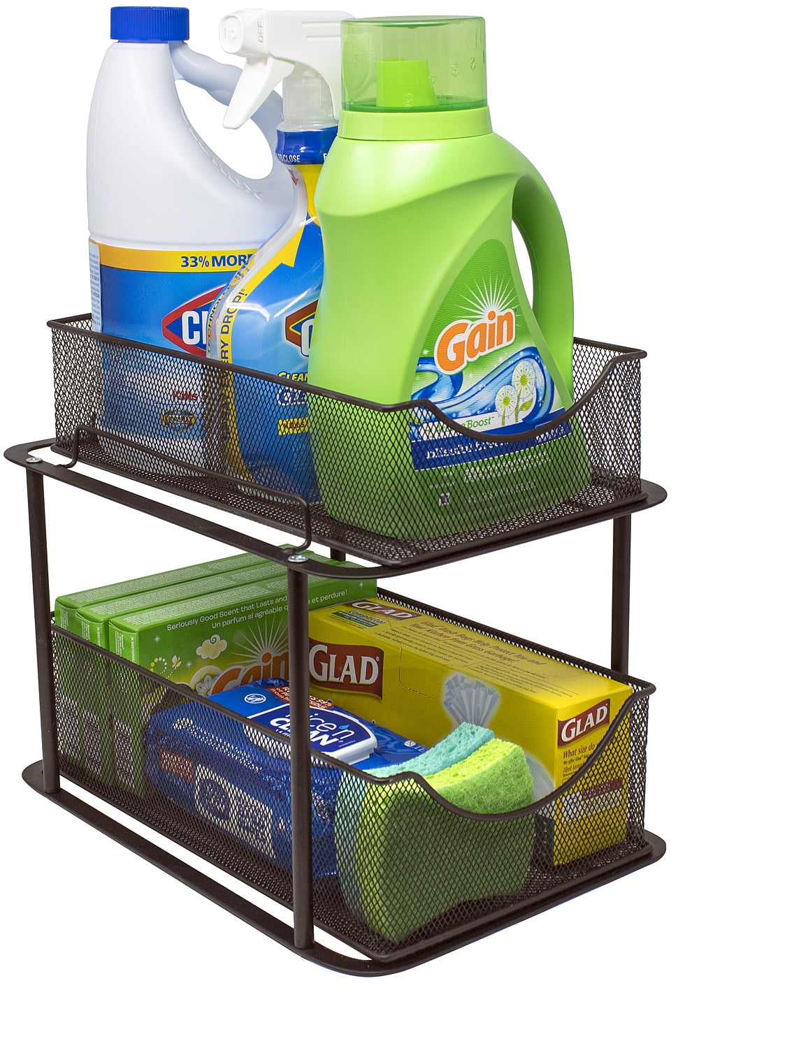 Sorbus 2-Tier Organizer Baskets with Mesh Sliding Drawers