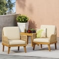 thumbnail image 2 of GDF Studio Acacia Wood and Rope Club Chairs with Cushions, Teak/Light Brown/Beige (Set of 2), 2 of 7