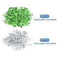 thumbnail image 3 of 1000 PCS Mini Brads, 5 x 9 mm Brass Paper Fasteners for Crafts, White/Green, 3 of 7