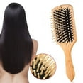 thumbnail image 3 of Hair Brush Natural Wooden Bamboo Brush and Detangle Tail Comb Instead of Brush Cleaner Tool, Eco Friendly Paddle Hairbrush for Women Men and Kids Make Thin Long Curly Hair Health and Massage Scalp, 3 of 8