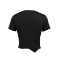 thumbnail image 5 of Njagoc3 Women's Crew Neck Short Sleeve Side-Slit Slim Fit Cropped Top,Black,L, 5 of 5