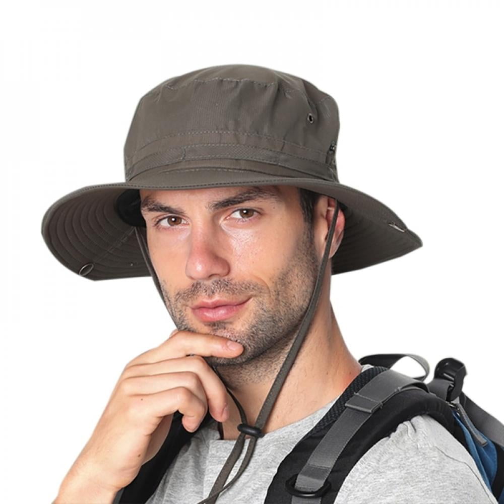 Pretty Comy Bucket Hat Water Resistant Quick Drying Adjustable Sunshade Outdoor Fisherman Cap with Chin String for Fishing Climbing Army Green,