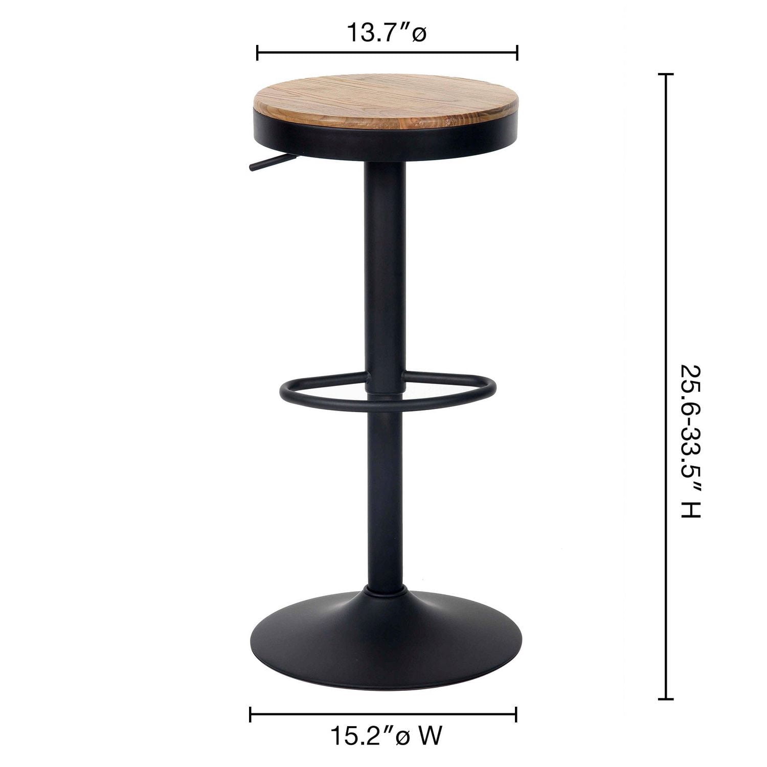 Tabouret noir Hunter avec siège en noyer (Ensemble de 2)