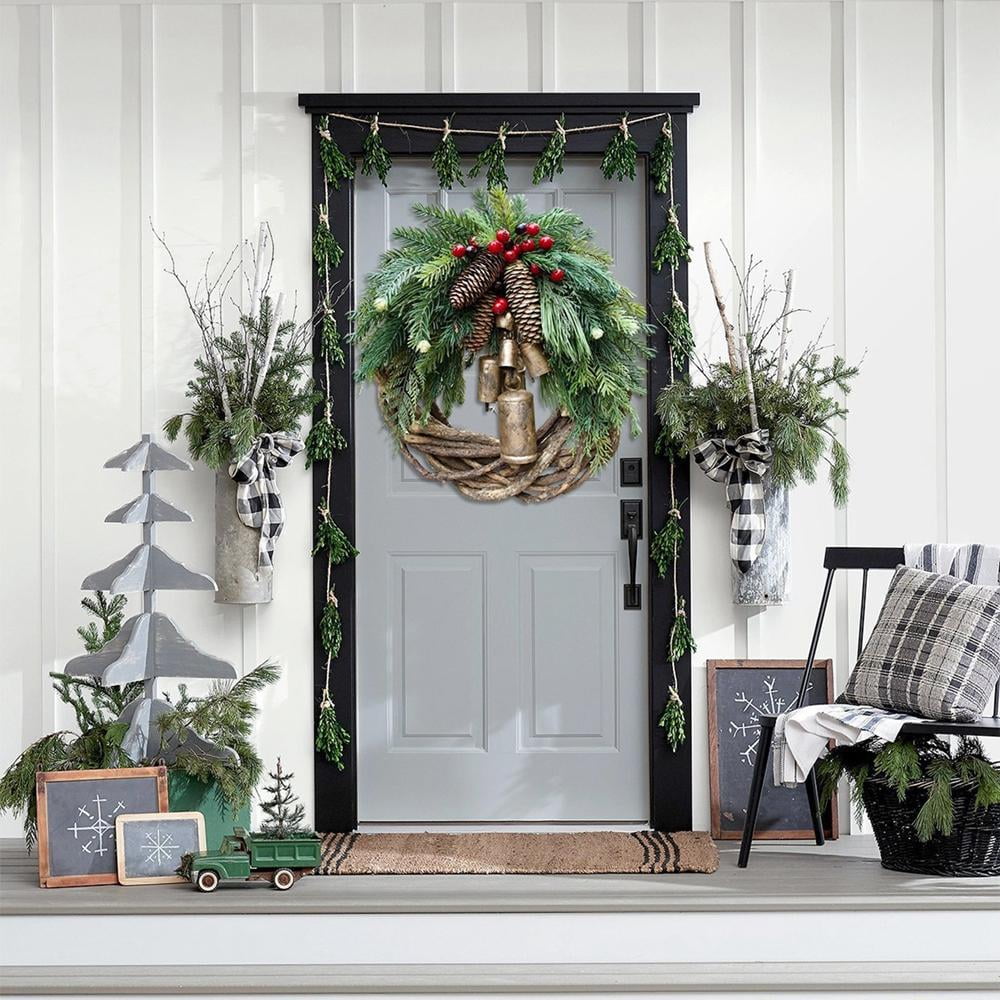 Christmas Winter Wreath Door Hanger Artificial Garland Xmas Decoration 30cm 