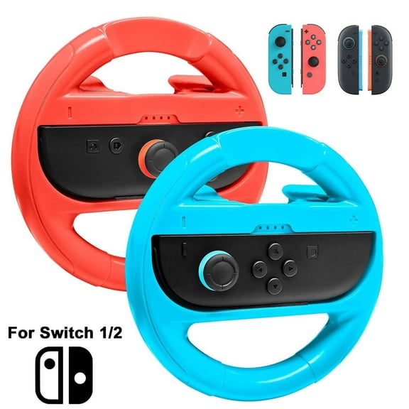Rechale Steering Wheels for Nintendo Switch 2 & OLED & 1 Console JoyCons, Racing Wheels for Mario Kart 8 & World, 2Packs Attachment Family Use Accessories Compatible with Switch JoyCons Controllers