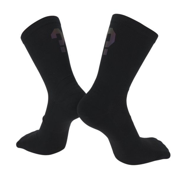 Calcetines de ciclismo Unique Bargains, transpirables, moldeadores, absorbentes de sudor, anti-fricción, calcetines para bicicleta al aire libre, negros, neutros y universales, 1 par