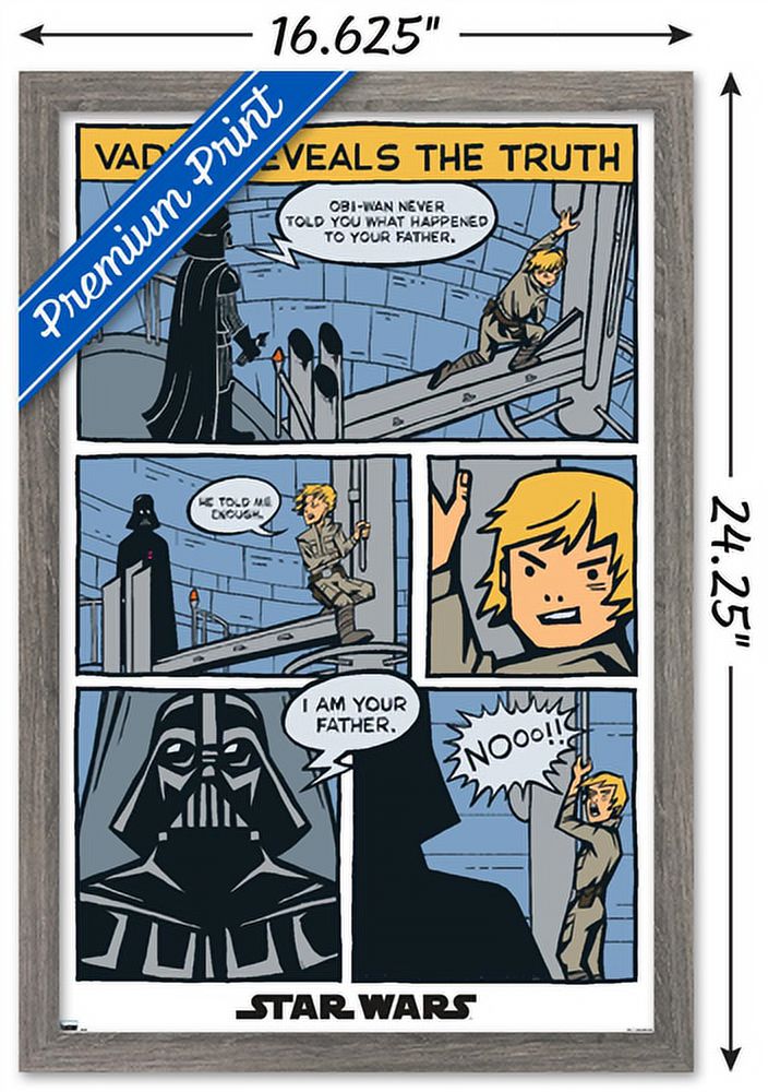 Star Wars: The Empire Strikes Back - Dual Panels Wall Poster, 14.725" x 22.375", Framed