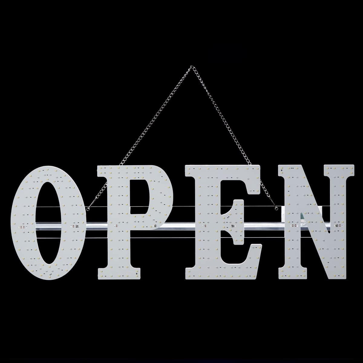 30"x10" LED Open Signs for Business, Ultra Bright Extra Jumbo LED Neon Large Open Sign with Hanging Installation,Open Sign for Stores Bar Hotel Retail Shops Window Salon Restaurant Office (White-Blue)