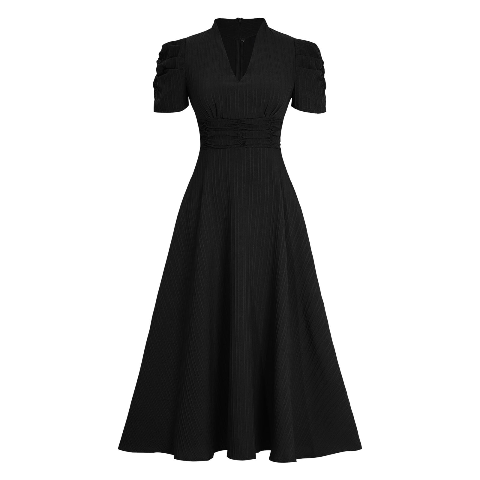 Women's Short Sleeve Dress High Waist V Neck Puff Sleeve Dresses Wedding Guest Formal Evening Party Maxi Dress Woman Dresses Casual Long Sleeve Dresses Casual for Women Petite Dresses for Women Summer