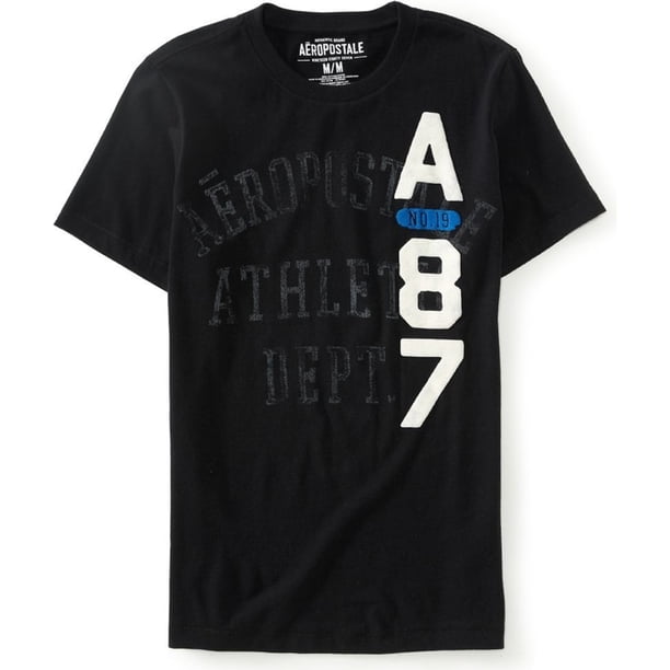 Camiseta Gráfica Aeropostale Hombre A No. 1 9 87 Negro X-Large