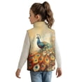 thumbnail image 3 of Pzuqiu Peacock Girls Zip Up Sleeveless Vest 11-12 Practical Warm Soft Outerwear Jacket with Pockets Personalized Fall Outerwear Versatile Comfortable for Teen Girls Trendy, 3 of 7