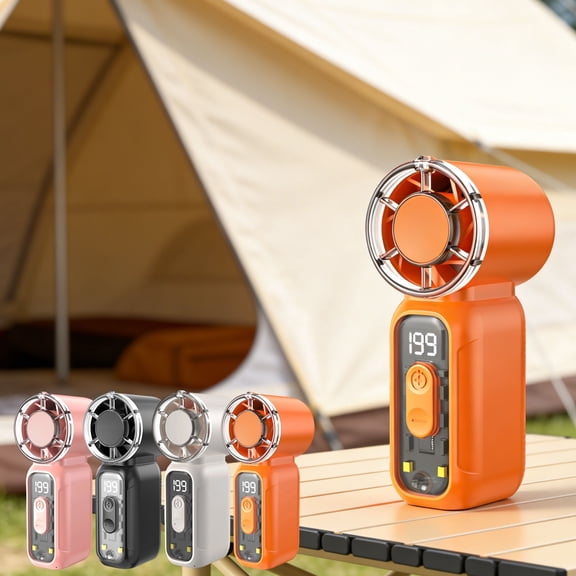 Yyuenw Handheld Fan, High-Power Turbine Fan with Digital Display & USB Rechargeable, Ideal for Outdoor and Travel