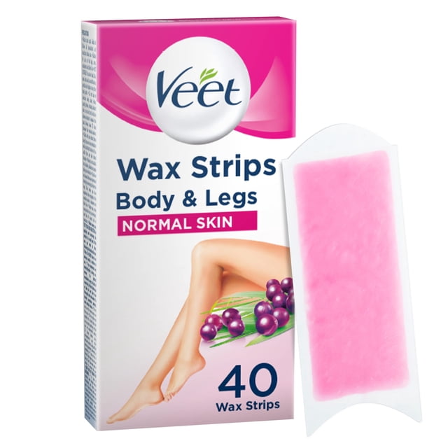 Tiras de cera Veet listas para usar en piel normal x 40