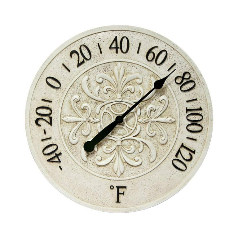 Blanc Fleur 15 inch Decorative Outdoor Thermometer for Garage, Patio, Backyard, Outdoor Wall, Fence Outdoor Thermometer Decorative Patio Thermometer
