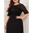 thumbnail image 3 of AURA Women Plus Size Sequin Evening Dress Elegant Mermaid Formal Party Gown, 3 of 8