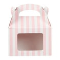 thumbnail image 5 of Restaurantware Gable Gift Boxes Pack of 100 Paper Treat Boxes 4 x 2.5 x 2.5 Inches With Window, Disposable Pink and White Containers, Freezer-safe, For Weddings or Birthdays, 5 of 10