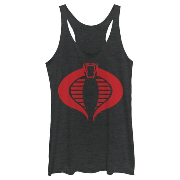 Women's GI Joe Cobra Logo  Racerback Tank Top Black Heather Medium