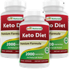 3 Pack Best Naturals Keto Diet Pills 2000 mg 90 Vegetarian Capsules | Exogenous Ketones BHB Supplement