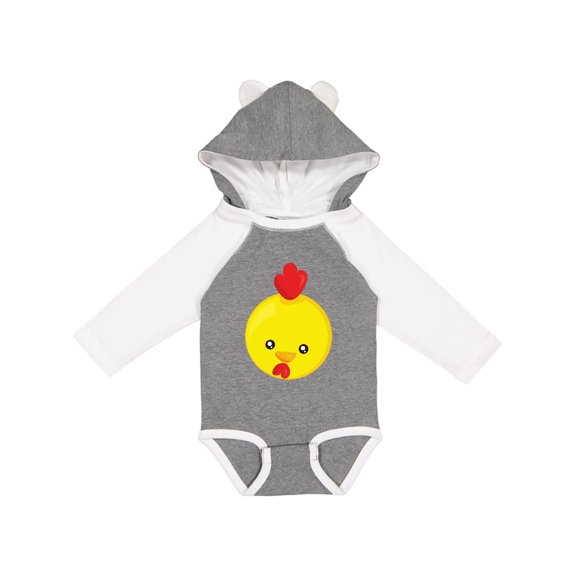 Inktastic Cute Chicken, Little Chicken, Yellow Chicken Boys or Girls Long Sleeve Baby Bodysuit
