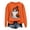 Hwshit142-Orange, variant on Halloween Sweatshirts Pumpkin Face Dancing Skeleton Shirt Long Sleeve Sweater Funny Graphic Pullover,Sizes S