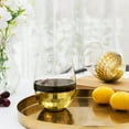 thumbnail image 5 of Stemless Wine Glasses w/ Hammered Brass Metal Bottoms, Cocktail Glass, Set of 4, 5 of 6