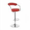 thumbnail image 1 of Zool Contemporary Adjustable Faux Leather Barstool - Cherry Red, 1 of 2