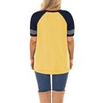 thumbnail image 2 of LANREMON Plus Size Tops for Women Summer Short Sleeve Loose T Shirts Casual Crew Neck Striped Yellow Women Blouse Tee Size 18 Plus, 2 of 5