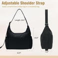 thumbnail image 3 of Bolso bandolera Hobo Dulcet Project de nailon negro para mujer, 3 of 6