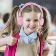 thumbnail image 5 of POWMEE M1 - Auriculares para niños con cable para niños, plegables, estéreo, ajustables, sin enredos, cable jack de 0.138 in, auriculares supraaurales para niños (rosa), 5 of 5