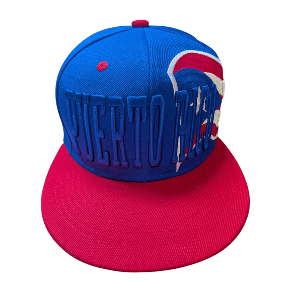 Puerto Rico Flag Super Wall Style Blue/Red Snapback Hat