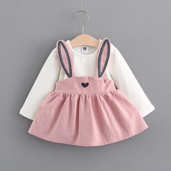 KIDDALLEY Robe Mignonne de Lapin pour Filles, Robe de Princesse de Pâques pour Bébé/rose / 3T