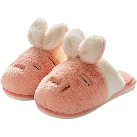 

PIKADINGNIS Women Bunny Slippers Faux Fur Fluffy Winter Slip-On Cute Animal Slipper Warm Plush Fuzzy Anti-Skid Indoor Outdoor House Shoes