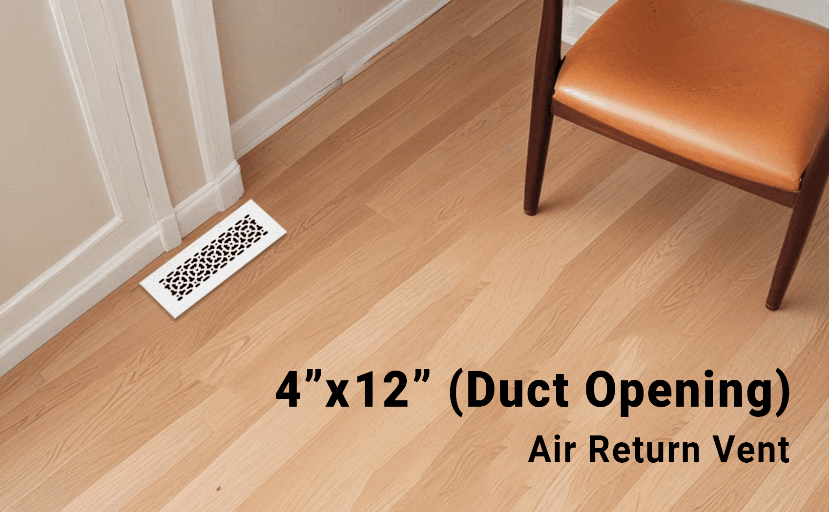 Achtek AIR RETURN 4"x12" Duct Opening (Overall Size 6"x14") | Heavy Cast Aluminum Air Grille HVAC Duct || Powder Coated