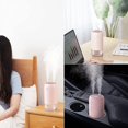 thumbnail image 3 of Humidificador pequeño Humidificador de viaje portátil de 500 ml Humidificador con batería de 3600 mah para el automóvil Oficina en el hogar Apagado automático Puertos de niebla doble Silencioso -. Afortunado Sencillez, 3 of 4