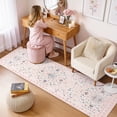thumbnail image 3 of Wonnitar 2.5'x 8' Floral Runner Rug, Vintage Pink Washable Rug for Hallway & Kitchen, Soft Low Pile Non-Slip Carpet for Bedroom, Laundry Room, 3 of 10