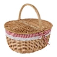 thumbnail image 1 of Cesta de picnic de mimbre con tapa y asa Cesta de mimbre tejida a mano para parque Grande, 1 of 9