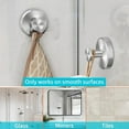 thumbnail image 3 of ZVZM Luxe Hold No-Drill Hooks, Stainless Steel Waterproof Towel Hooks for Bathrooms, Suction Cup Hooks for Inside Shower,Glass,Window,Glass Shower Doors, Mirrors (2 pack), 3 of 7