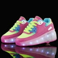 thumbnail image 2 of SDSPEED 7 Colors LED Rechargeable Kids Roller Skate Shoes with Single Wheel Shoes Sport Sneaker, 2 of 4