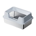 thumbnail image 2 of Deeceymbur Deep Stainless Steel Litter Box Large Semi Enclosed Cat Litter Pan High Sided Anti Scatter Odor Control Kitty Toilet Easy Clean Non Slip Base with Scoop, 2 of 6