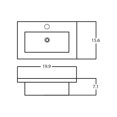 thumbnail image 3 of American Imaginations 19.9-in. W 1 Hole Ceramic Top Set In White Color - Overflow Drain Incl. AI-30394, 3 of 8