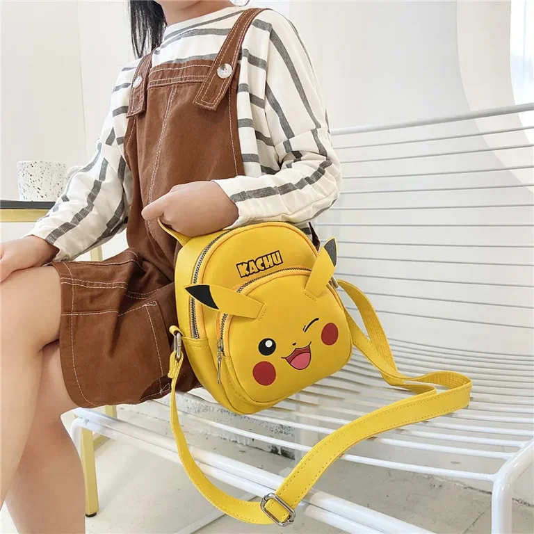 Pokemon Pikachu Small Bag Net Red New Yellow Leather Cartoon Anime Messenger Bag Cute Peripheral Backpack Trendy Gift Walmart