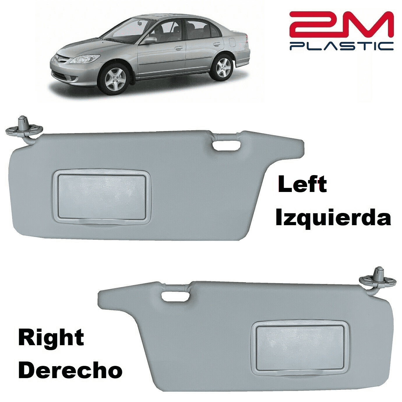 Sun Visor for Honda Civic 2001 2002 2003 2004 2005 Left + Right Pair