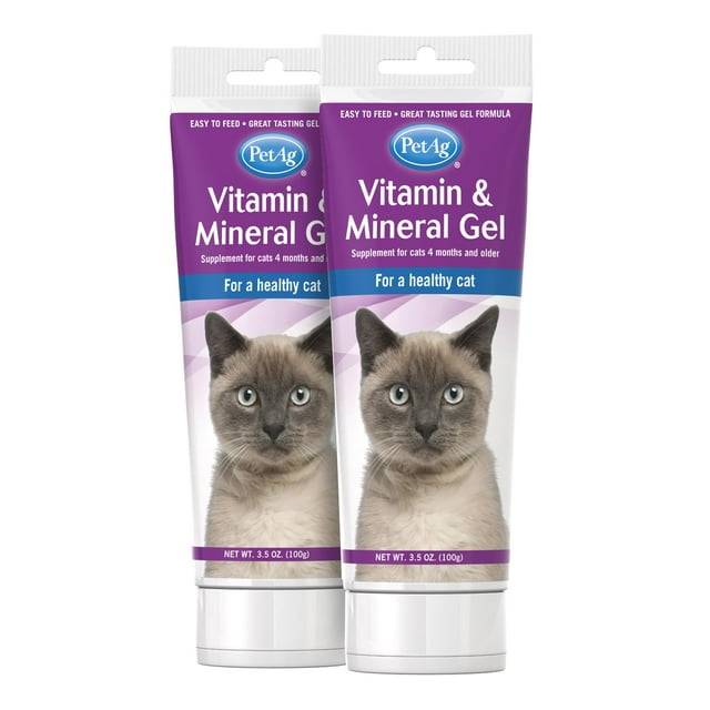 Suplemento en gel de vitaminas y minerales PetAg para gatos, 100 ml x2