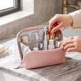 thumbnail image 3 of Travel Makeup Bag with Inner Pockets, Stylish Waterproof Portable Cosmetic Organizer Pouch for Toiletries, Skincare and Beauty Accessories, 3 of 5