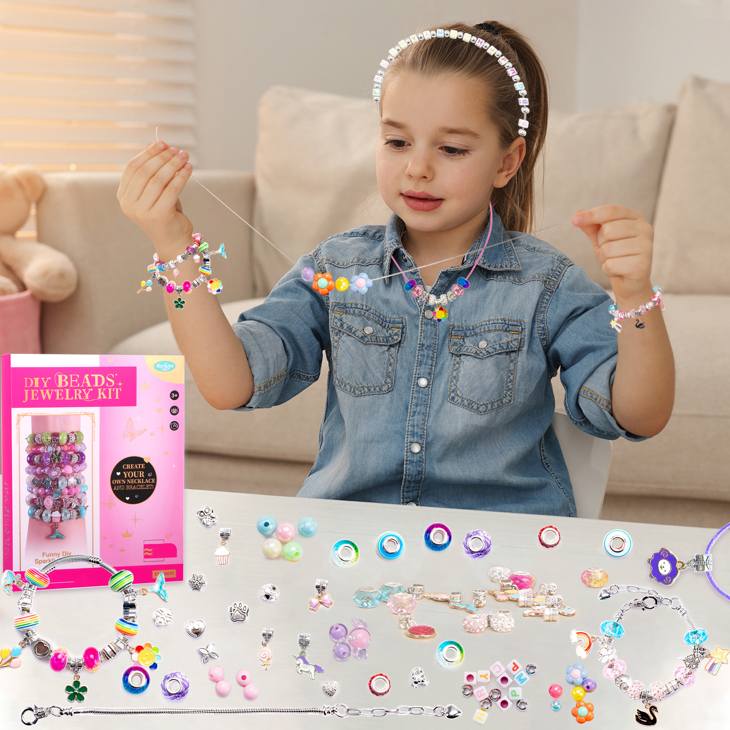 Rirool 198-Piece Beads Bracelet Making Kit for Kids photo 8